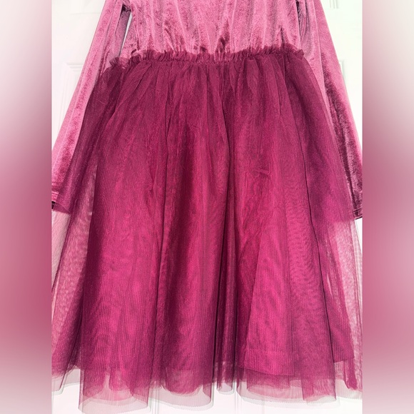 Wonder Nation Girls Long Sleeves Velour Tutu Dress - Picture 9 of 10